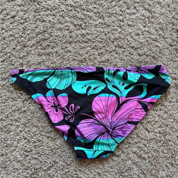 Xhilaration Blue and Purple Bikini Set Tropical Floral Design - Picture 4 of 6